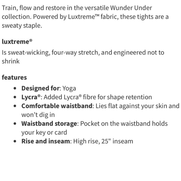 Lululemon Wunder Under High-Rise Tight Snow 28” Washed Grape Leaf Size 6 25 - Picture 6 of 8